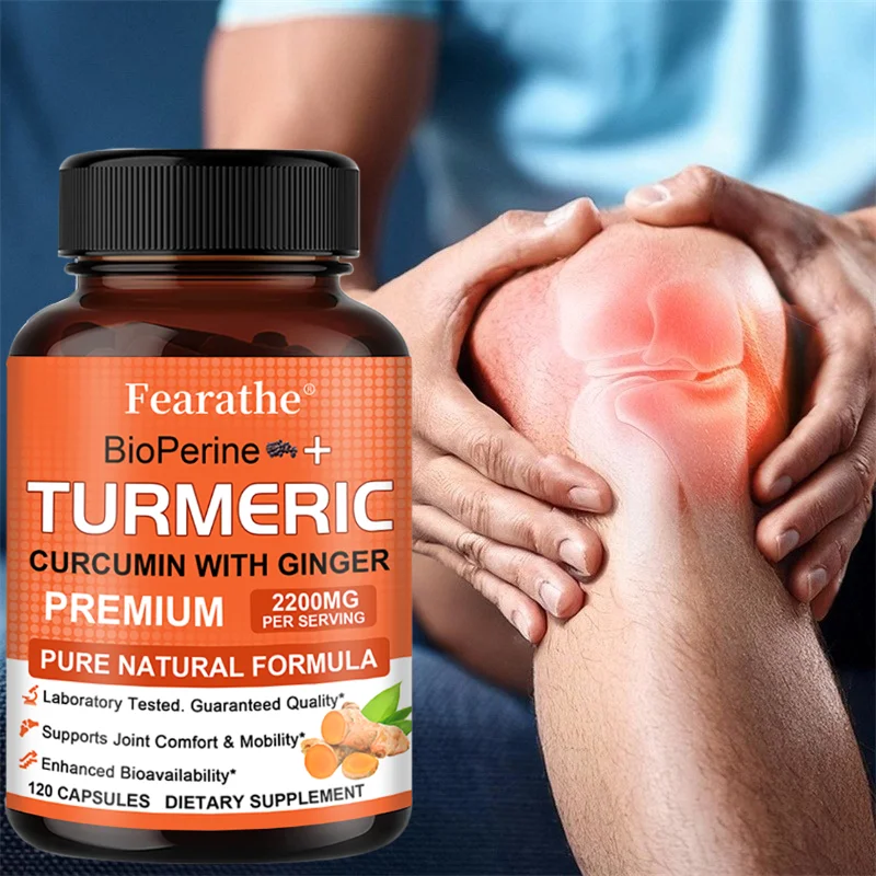 Turmeric Curcumin & Ginger Capsules- Black Pepper, High Absorption, Support Joint Comfort, Digestive, Brain & Immune Wellness