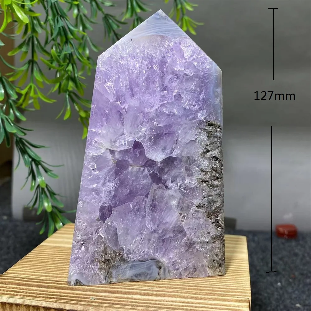 Natural  Geode Amethyst Tower Raw Quartz Purple Crystal Cluster Healing Stones Specimen Wicca Home Decoration Crafts Wand Point