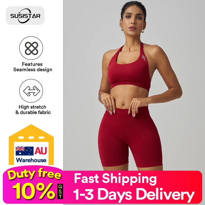 

SUSISTAR Women’s Yoga Outfits 2 piece Set Workout Tracksuits Sports Bra High Waist Legging Active Wear Athletic Clothing Set