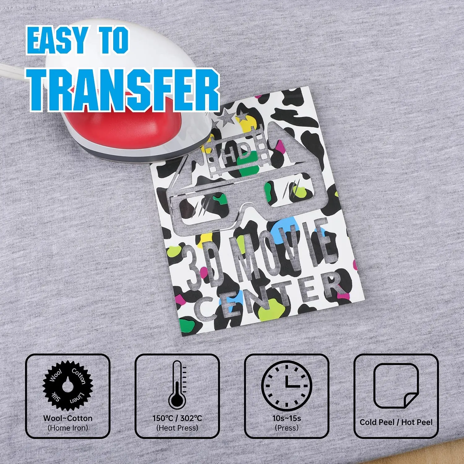 10 Differents Colors Camouflage Leopard Heat Transfer Vinyl noctilucent Heat Press Machine Tshirt Iron On HTV