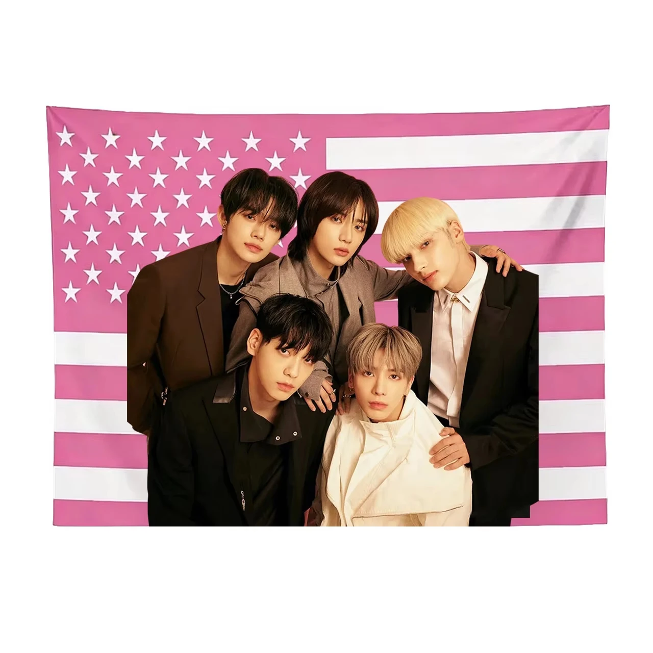 Style Group Wall Tapestry Music Poster Korean Idol Inspired Hanging Fabric Banner Bedroom Room Decor Aesthetic Wall Art Gift