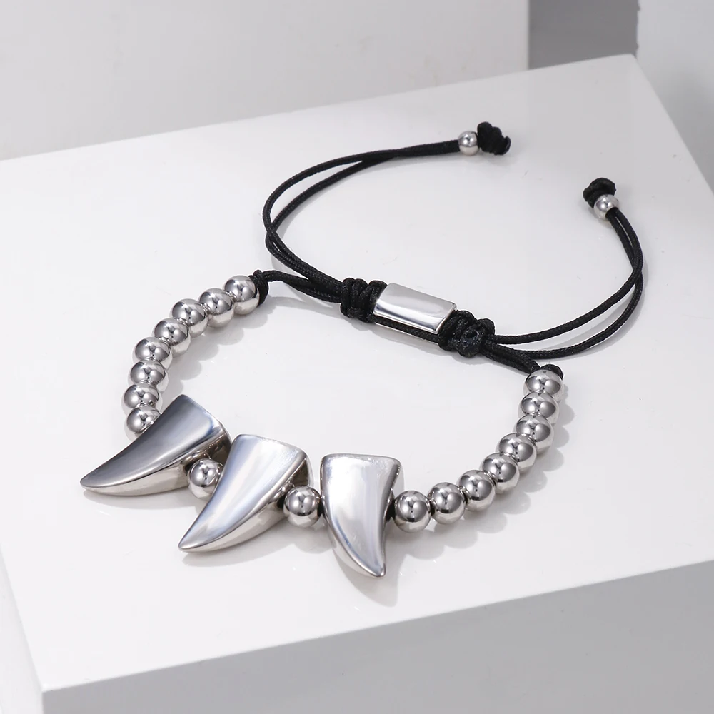 316L Stainless Steel Horns Pendant Bracelet For Men 2022 Trendy Party Fsahion Jewelry Gifts Charm Adjustable Indian Bracelet