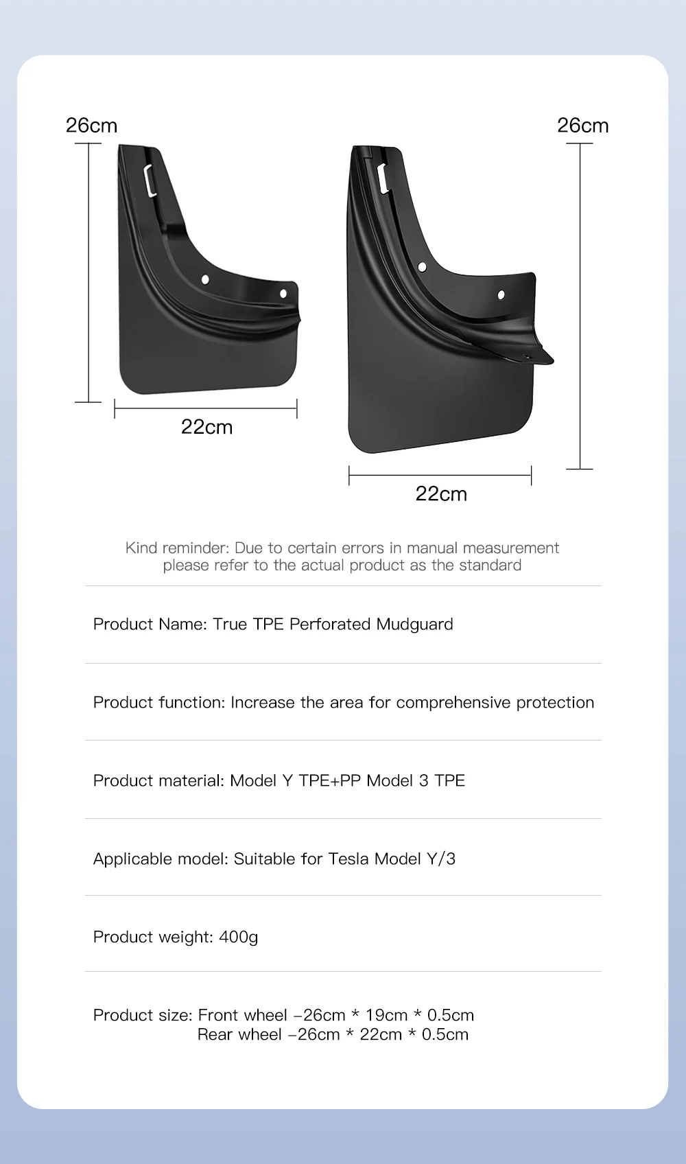 YZ Für Tesla Model 3/Y/YL Highland Juniper 2021-2026 Vordere und Hintere Spezielle TPE-Schmutzfänger Auto-Zubehör – Detail 20