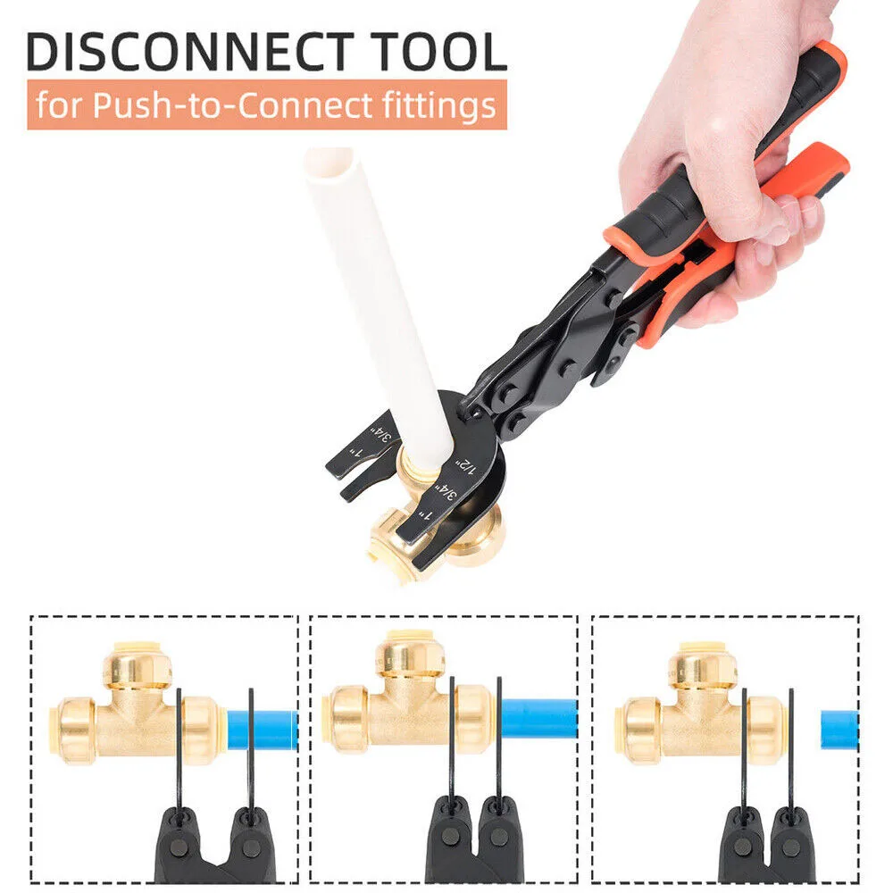 Disconnect Tong Tool  for Push to Connect Fittings Removal Tool for Demount Brass Sized 1/2