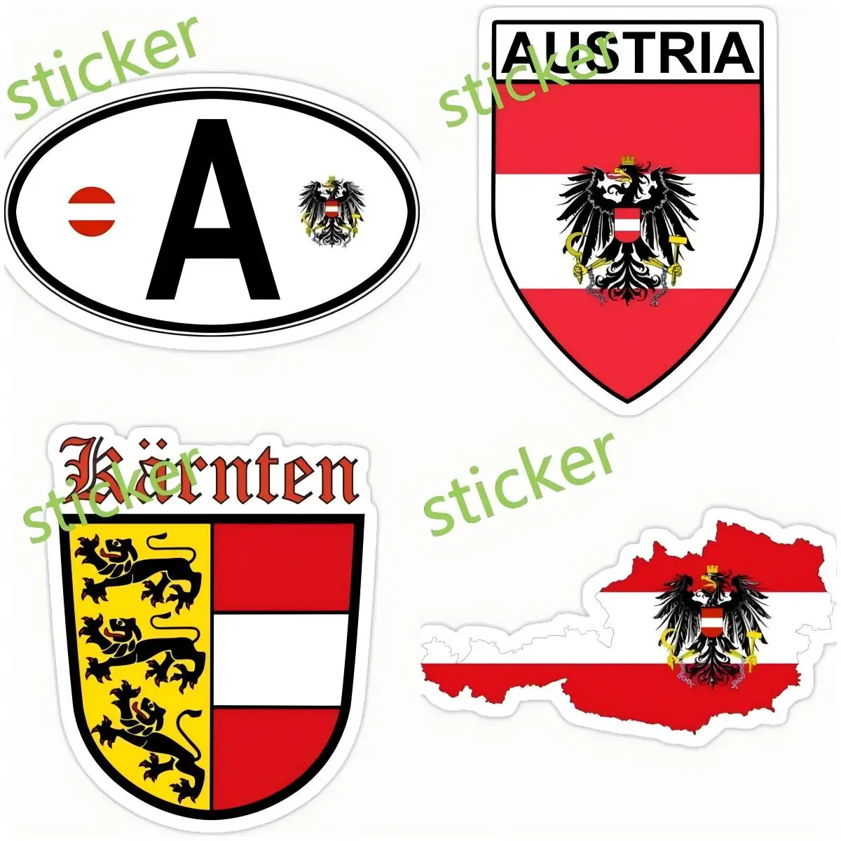 

Austria Flag Map Design Sticker Windows Laptop Waterproof Decoratio Trunk Personality Scratch-Proof RV Car Styling