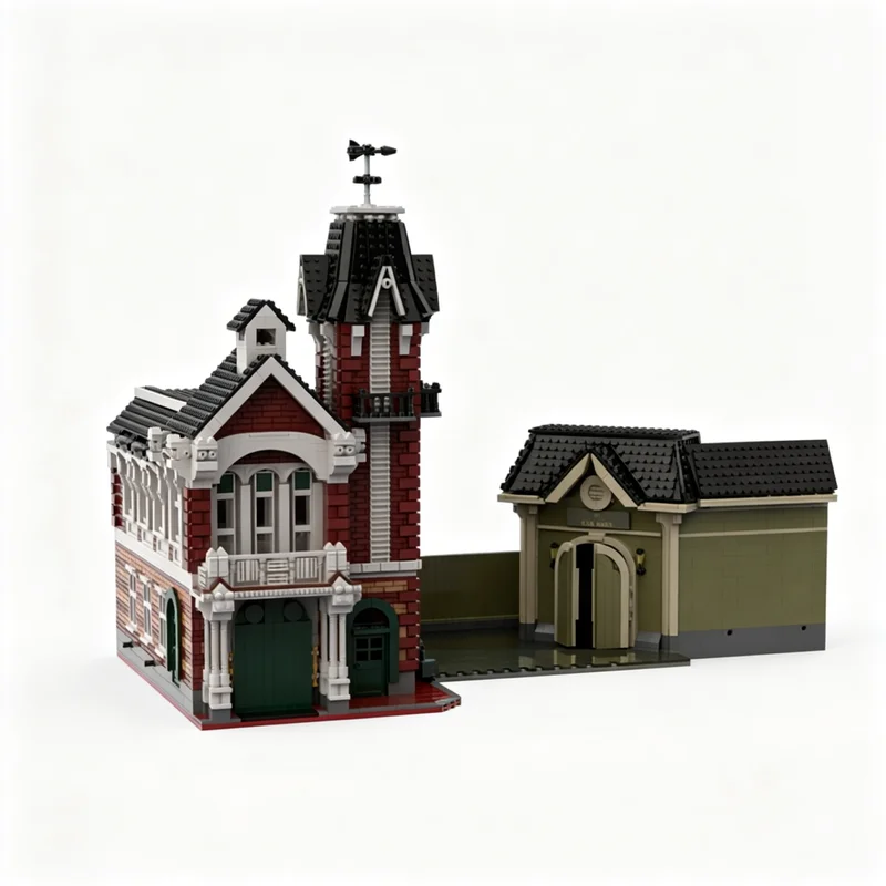 5172pcs MOC Magic Kingdom Firehouse Car Disneieny Model Building Blocks Creative DIY Gift Display Decor Assemble Premium Adult