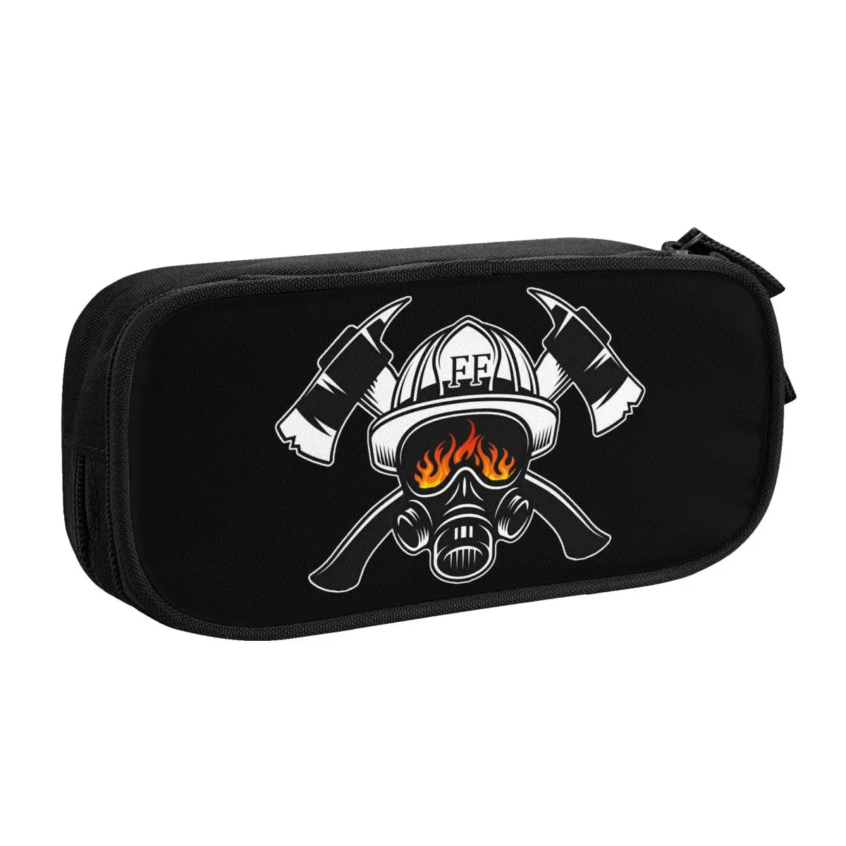 Custom Firefighter Skull Cute Pencil Cases Boys Gilrs Large Capacity Fireman Fire Rescue Pencil Box School Supplies