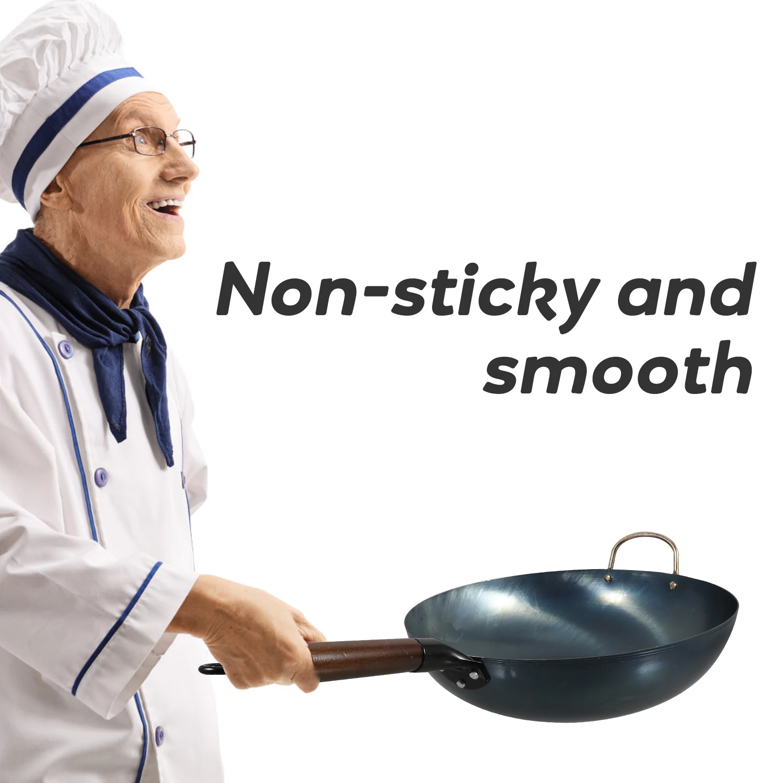 

Heavy Duty Iron Wok Flat Bottom Round Pot For Gas Stove Non-Stick Frying Pan Multifunctional Kitchen Cookware Accessories Ideal