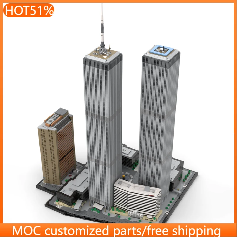 

7124 детали, большой конструктор «Финансовые небоскребы», модульный набор MOC, креативный дизайн, DIY, подарок для мальчика на праздник