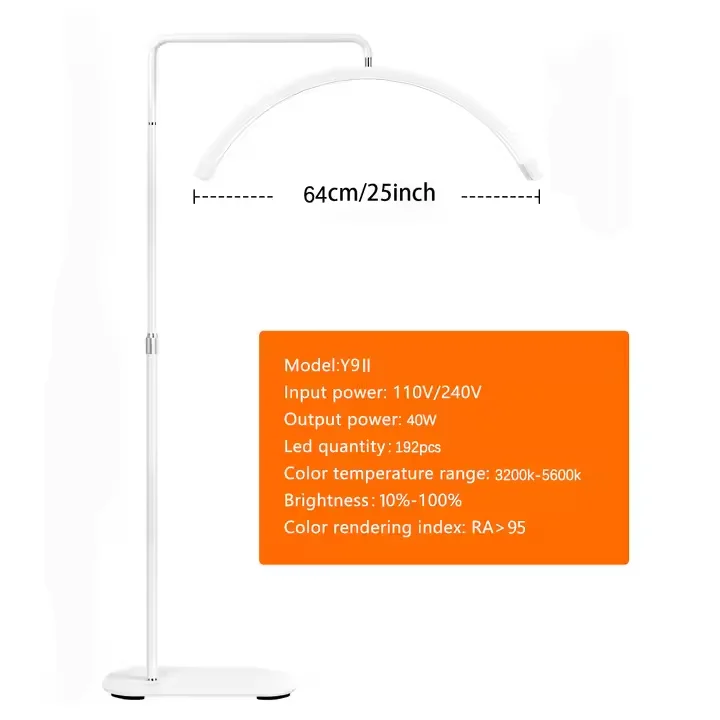 FOSOTO 35 واط FT-Y9II 25 بوصة Led لاش ضوء نصف القمر ضوء Led الفيديو الضوئي مع الطابق ترايبود للوشم صالون تجميل رمش
