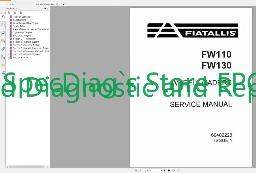 

SpecDiag For Fiat Allis Tractor Service Library Operator & Maintenance, Parts Manual & Service Manual PDF 28,6GB
