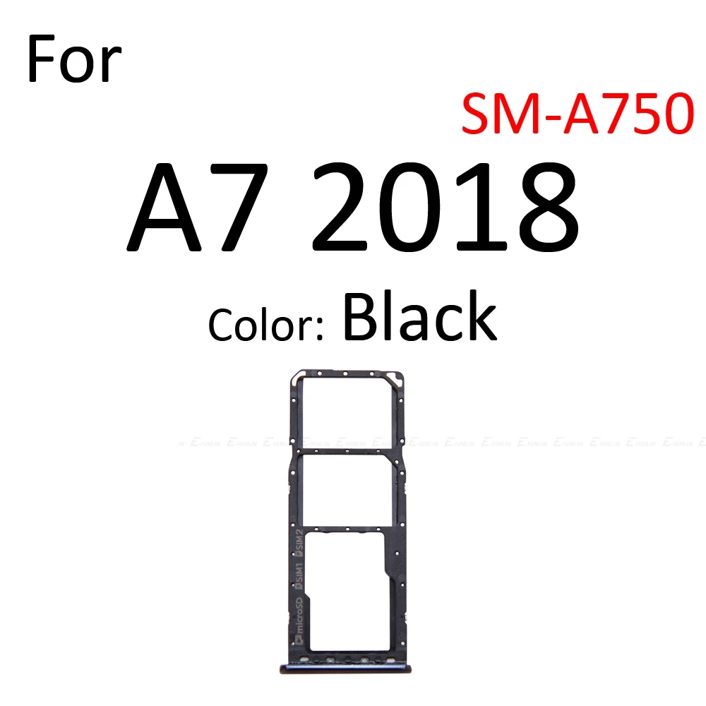 ถาดซิมการ์ดซ็อกเก็ตสล็อตอะแดปเตอร์สําหรับ Samsung Galaxy A7 A5 A3 2018 2017 A750 A720 A320 Micro SD Connector คอนเทนเนอร์