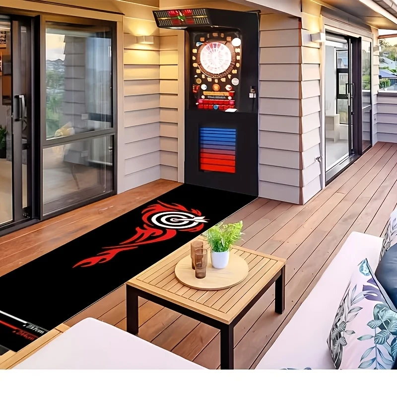 VIKAMA Professional Dart Mat with Standard Throw Line Non-Slip Long Floor Mat for Darts Game Room Bar Home Decor
