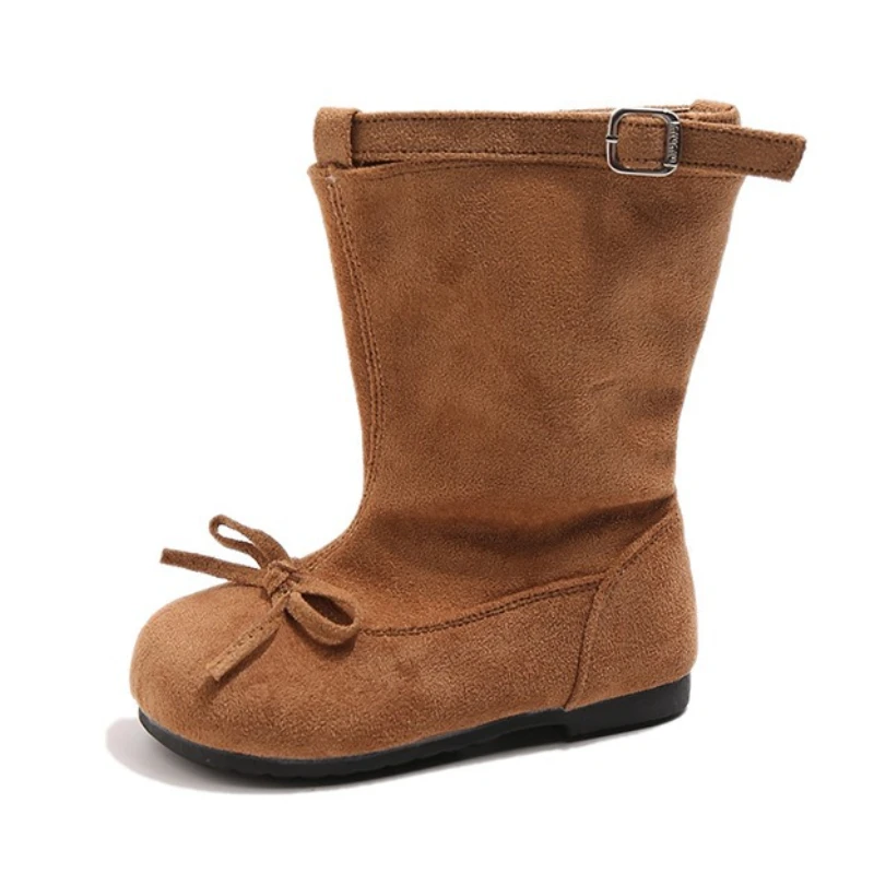 

Нескользящие детские сапоги до середины икры на мягкой подошве в стиле ретро, осень 2022, повседневные ботинки для девочек на мягкой подкладке, детская обувь для детей 3–8 лет