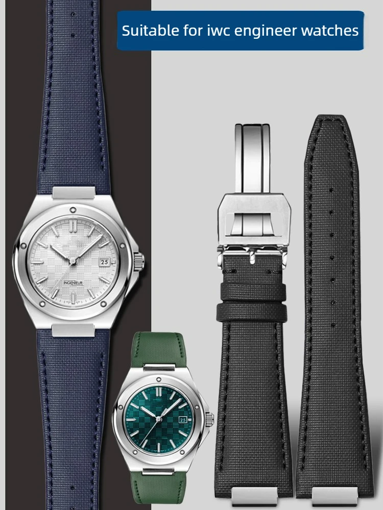 Suitable for IWC Engineer IW328901 328902 328903 Series Leather Nylon Pattern Watch Strap
