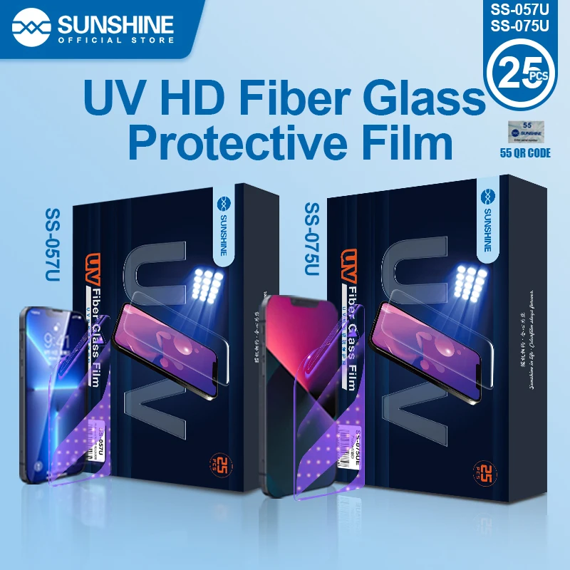 SUNSHINE SS-057U/SS-075U UV Fiber Glass Protective Film Full Screen Overlay Strong and Flexible Fiberglass Protecting the phone