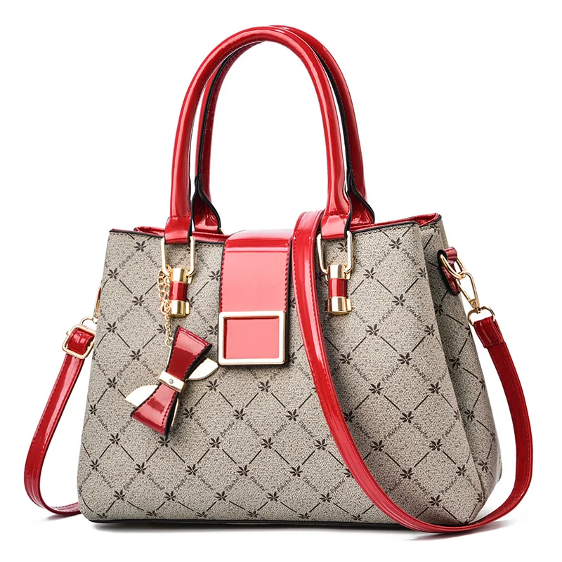 Fashion Printed Women'S Handbag Large Capacity Color Blocked Shoulder Bag Classic Retro Crossbody Bag Urban Delivery Tote Bag