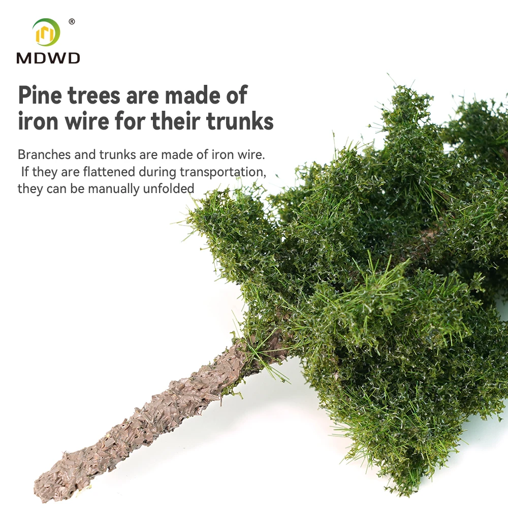 MDWD Iron Wire Pine Tree 10/15/23cm DIY Architecture Model House Miniature Landscape Diorama Scene Decor 4 Colors