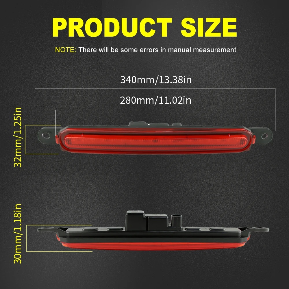 LED Rear Third Brake Light For Mitsubishi Lancer EVO 2008-2016 Additional Stop Signal High Positioned Mount Lamp Car Parts