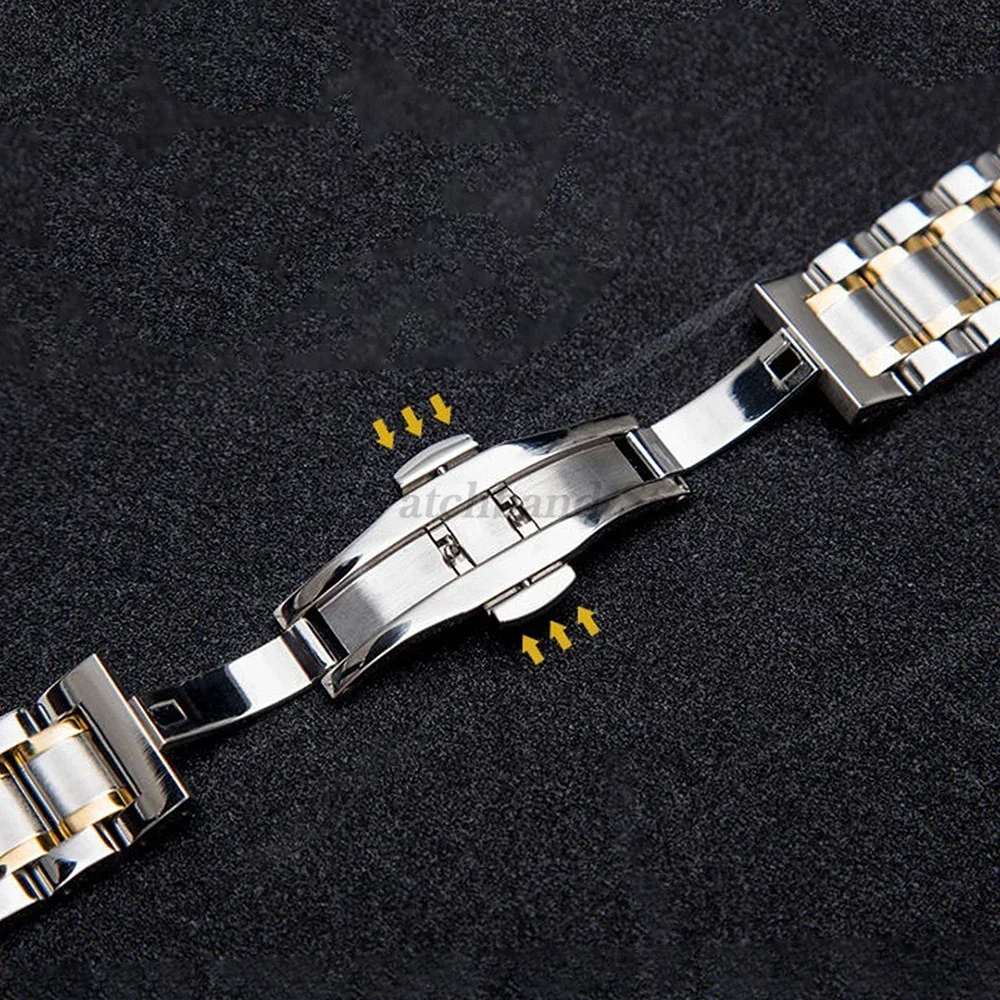 Curved End Strap Stainless Steel Watch Band 12 13 14 15 16 17 18mm 19mm 20mm 21mm 22mm 23mm 24mm Metal Staight End Bracelet