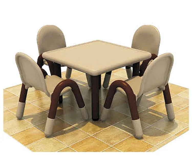 2026 High Quality Wholesale Kindergarten Plastic Children Square Table and Chairs Set Popular Table For Kids