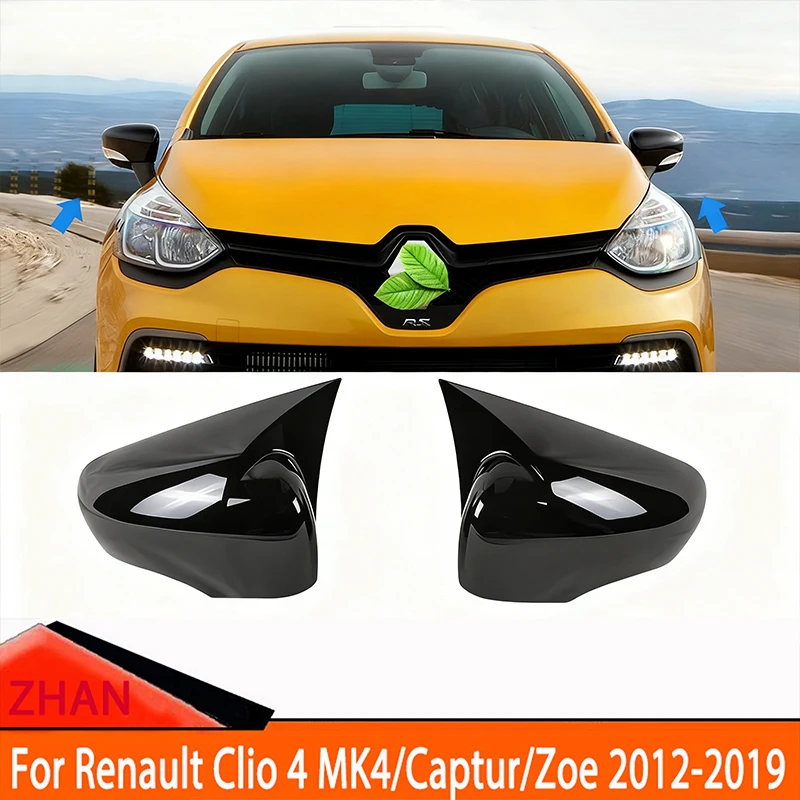 abs-プラスチック製バックミラーカバー-ルノー-クリオ-4-mk4-キャプチャー-ゾエ-2012-2019-サイドウィングキャップ-ドアトリム装飾パーツに適合