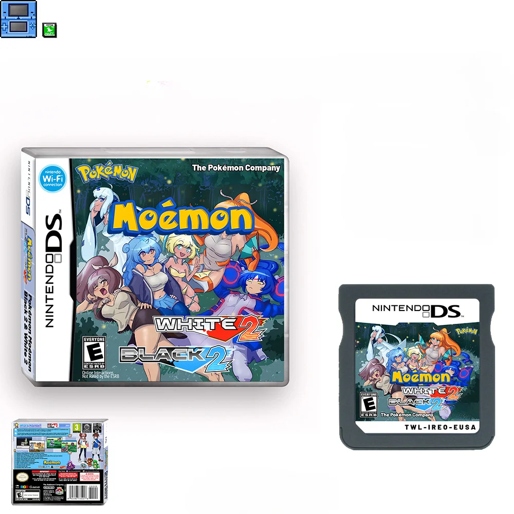 Carta da gioco NDS Pokémon Moemon, Nero 2 e Bianco 2 Versione USA Gioco inglese