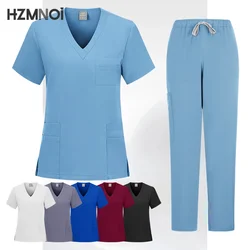 New Anti-Wrinkle Clinical Uniforms Washable Nurse Scrubs Sets Surgical Doctor Medical Uniforms Beauty Salon Spa Workwear