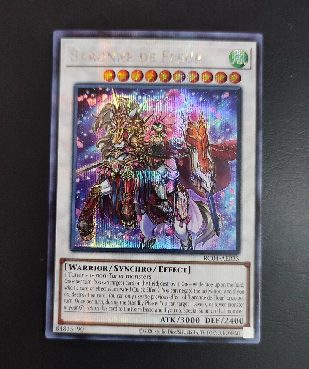 

Yugioh KONAMI Duel Monsters RC04-AE035 Baronne de Fleur Secret Rare Asian English Collection Mint Card