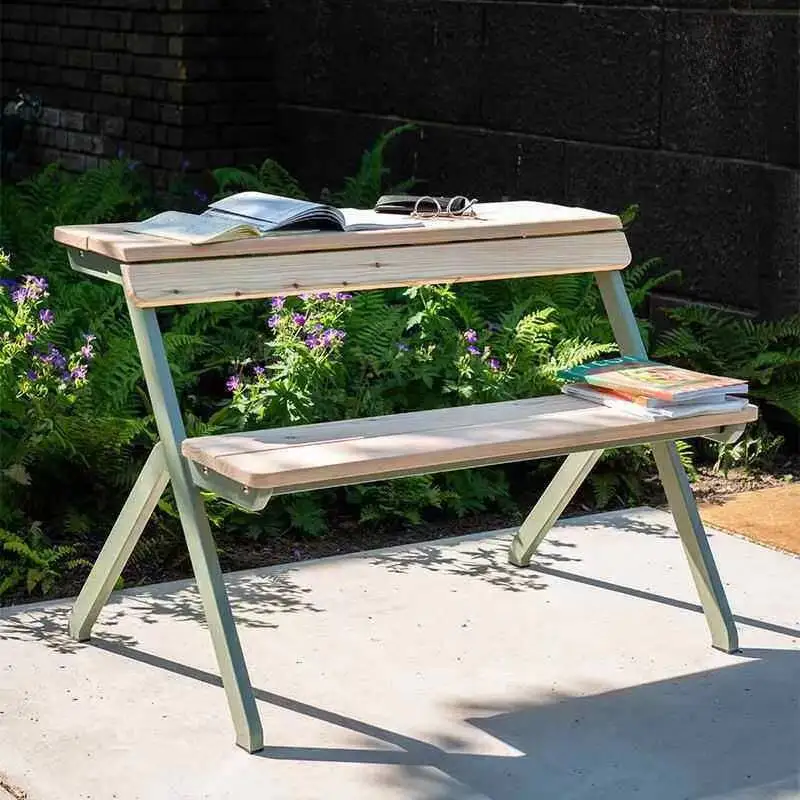 One-piece outdoor table and chair combination Park scenic spot Balcony Leisure chair Milk tea Catering courtyard Outdoor long