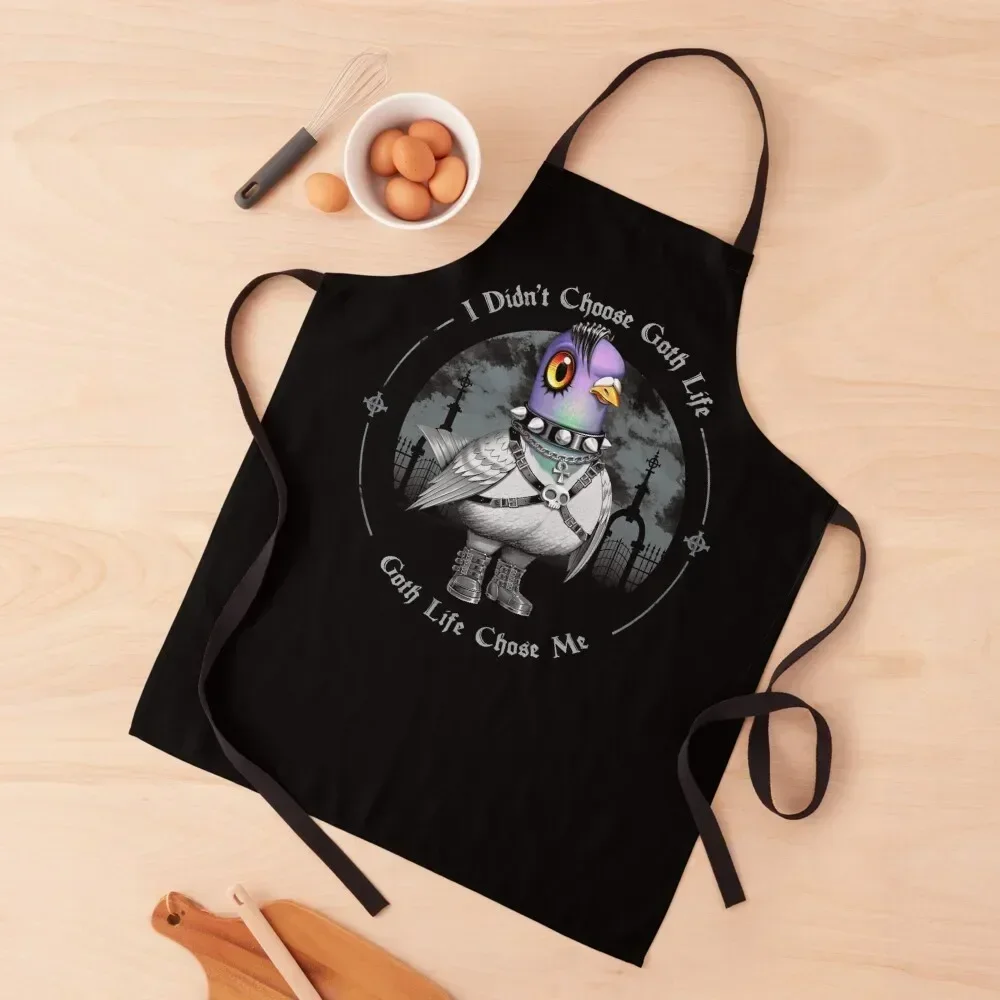 

Goth Life Pigeon Apron chef for man Kitchen Handle For Women waiter Barber Apron