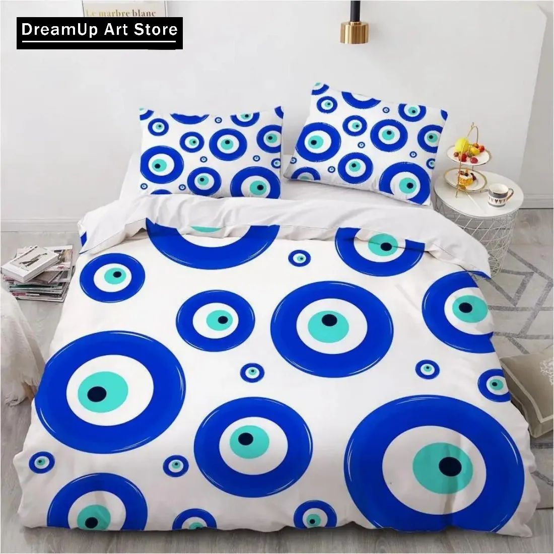 Mandala Duvet Cover Set Hamsa Hand With Inner Eye Evil Eyes Eastern Art Bedding Set Quilt Cover Twin Single Full Queen King Size