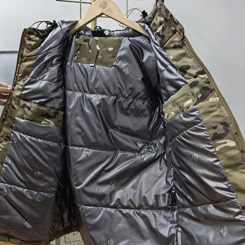 Camo militar dos homens terno tático, impermeável nos corta-vento, multi bolso Hoodie, camping uniforme, inverno, novo