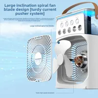 LED night light, portable USB charging fan, water mist music 3-in-1 household air conditioner, electric fan, air humidifier