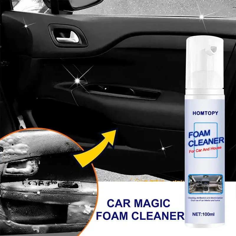 Foam Cleaner 100ML Multipurpose Foam Cleaner Spray Foam Cleaner For Car House Lemon Flavor Leather Decontamination Clean Spray