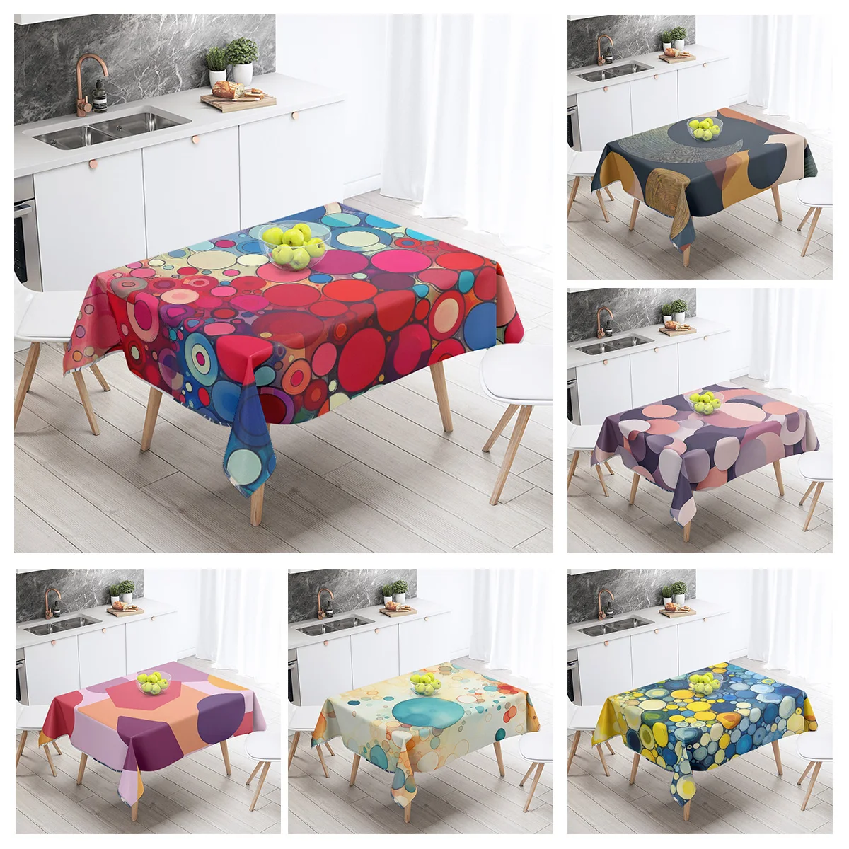 Abstract Geometric Tablecloth 1pc Resistant Party Decoration Restaurant Cafe Dining Table Tablecloths 140X200cm