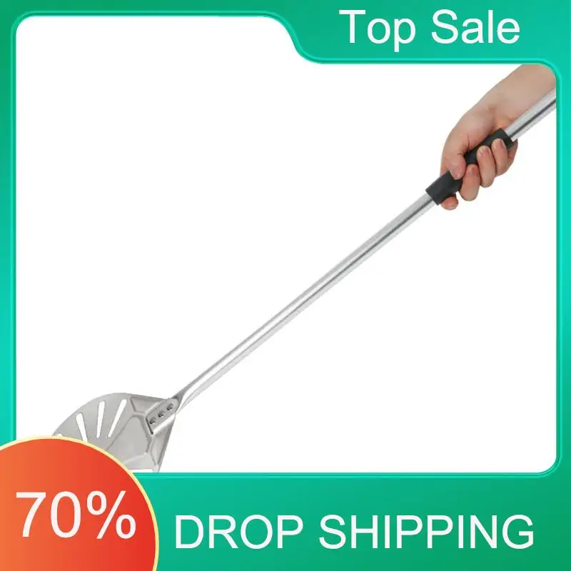

AA63 HOT 9 Inch Stainless Steel Pizza Turning Peel 56 Inch Overall Long Pizza Shovel Pizza Oven Shovel