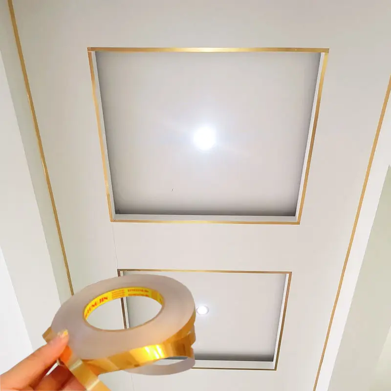 50m/Roll Self-adhesive Tile Tape Brushed Gold Silver Floor Edging Waterproof Seam Wall Stickers Wall Gap Ceiling Home Decoration