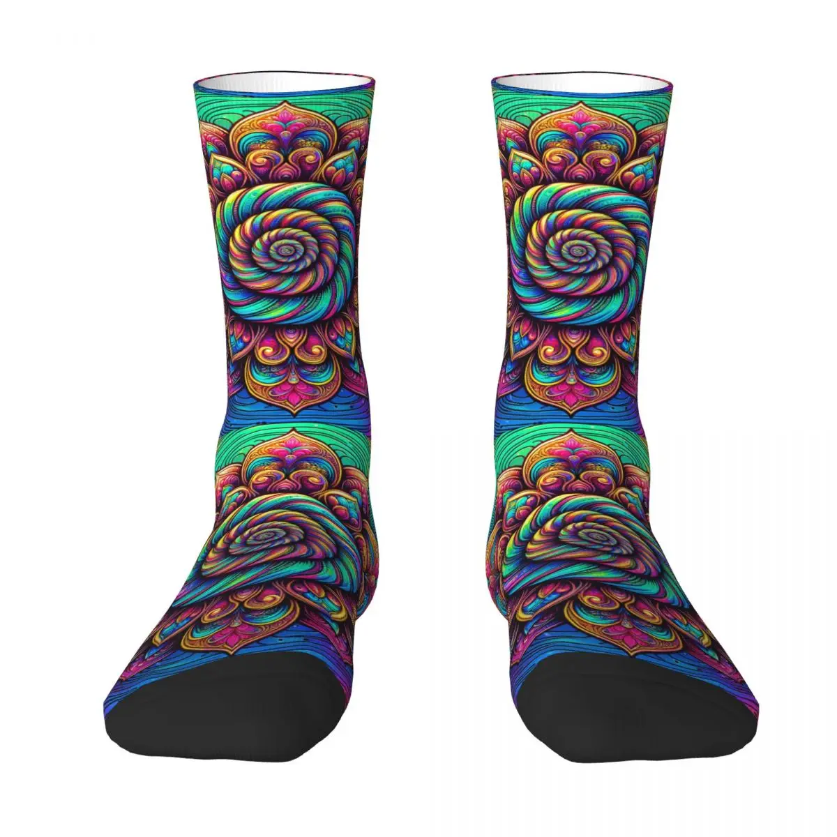 Mandala Pattern Sock Printed Man Polyester
