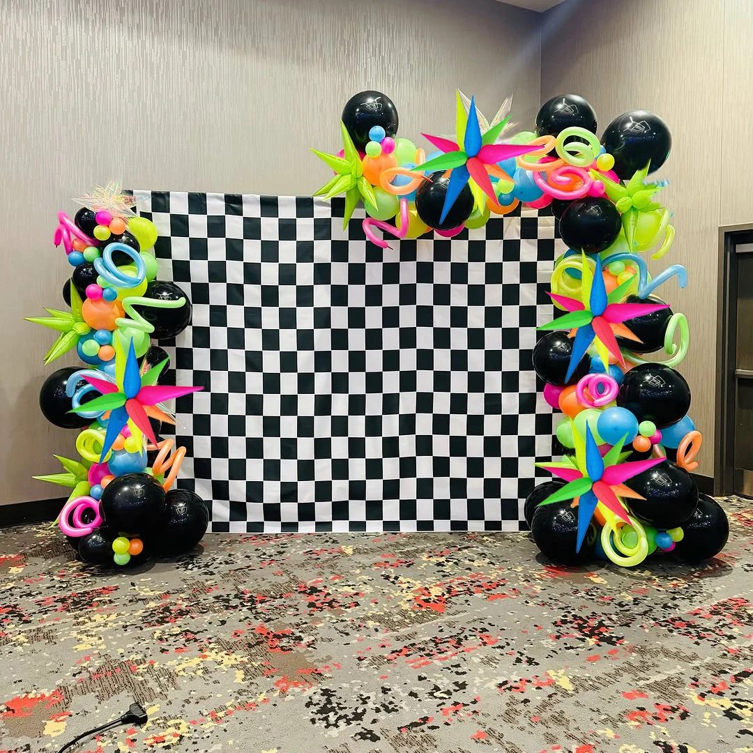 Neonfarbene, fluoreszierende Stern-Aluminiumfolienballons werden für Geburtstage, Hochzeiten, Babypartys und Leuchtpartys verwendet. – Detail 3