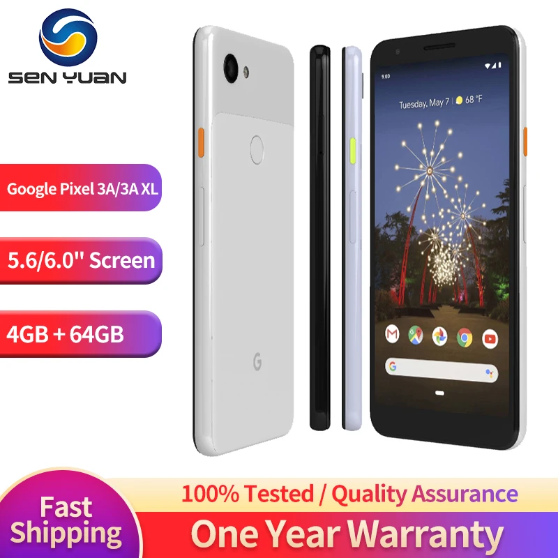 

Google Pixel 3a Pixel 3axl 5.6" 4GB RAM 64GB ROM Octa Core NFC Snapdragon Original Unlocked 4G LTE 3A 3AXL mobile cell phone