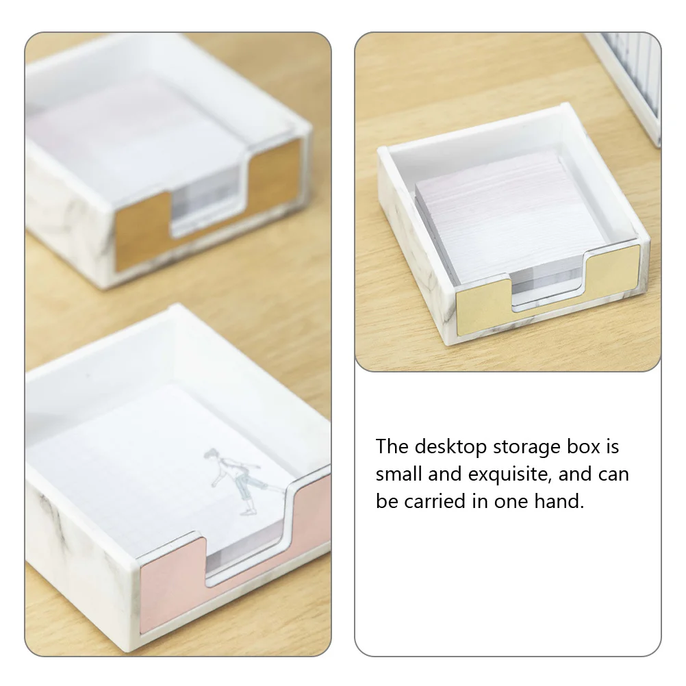 

2pcs Marble Box Acrylic Desktop Organizer For Stationery Storage Small Items Holder Desk Accessory School Office