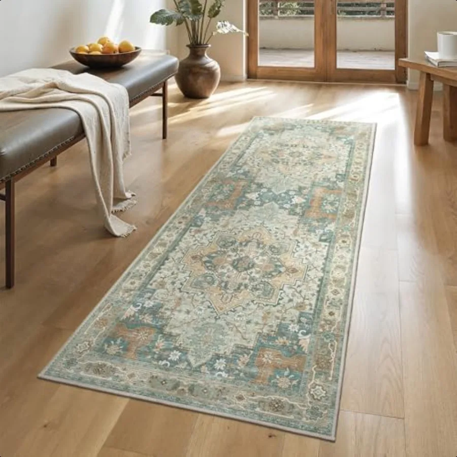 

2x5 Runner Rugs for Hallway hine Washable Non Slip Rugs Low Pile Lightweight Soft Print Rug for enrtyway Corridor Home Office