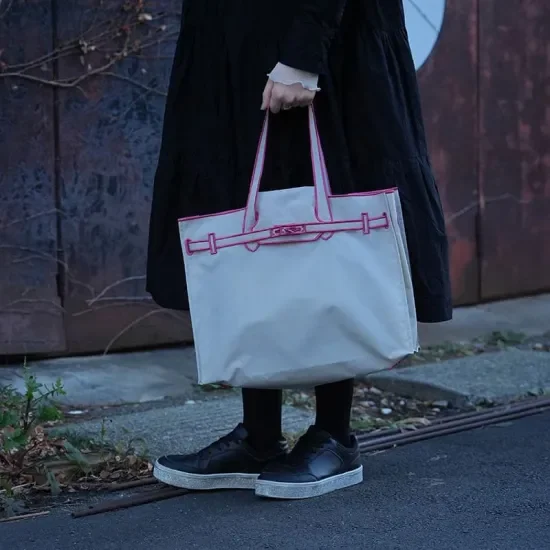 

Japanese Sle La Cousette Embroidered White Bowknot Eco Bag Handheld Canvas Tote Single oulder op Bag