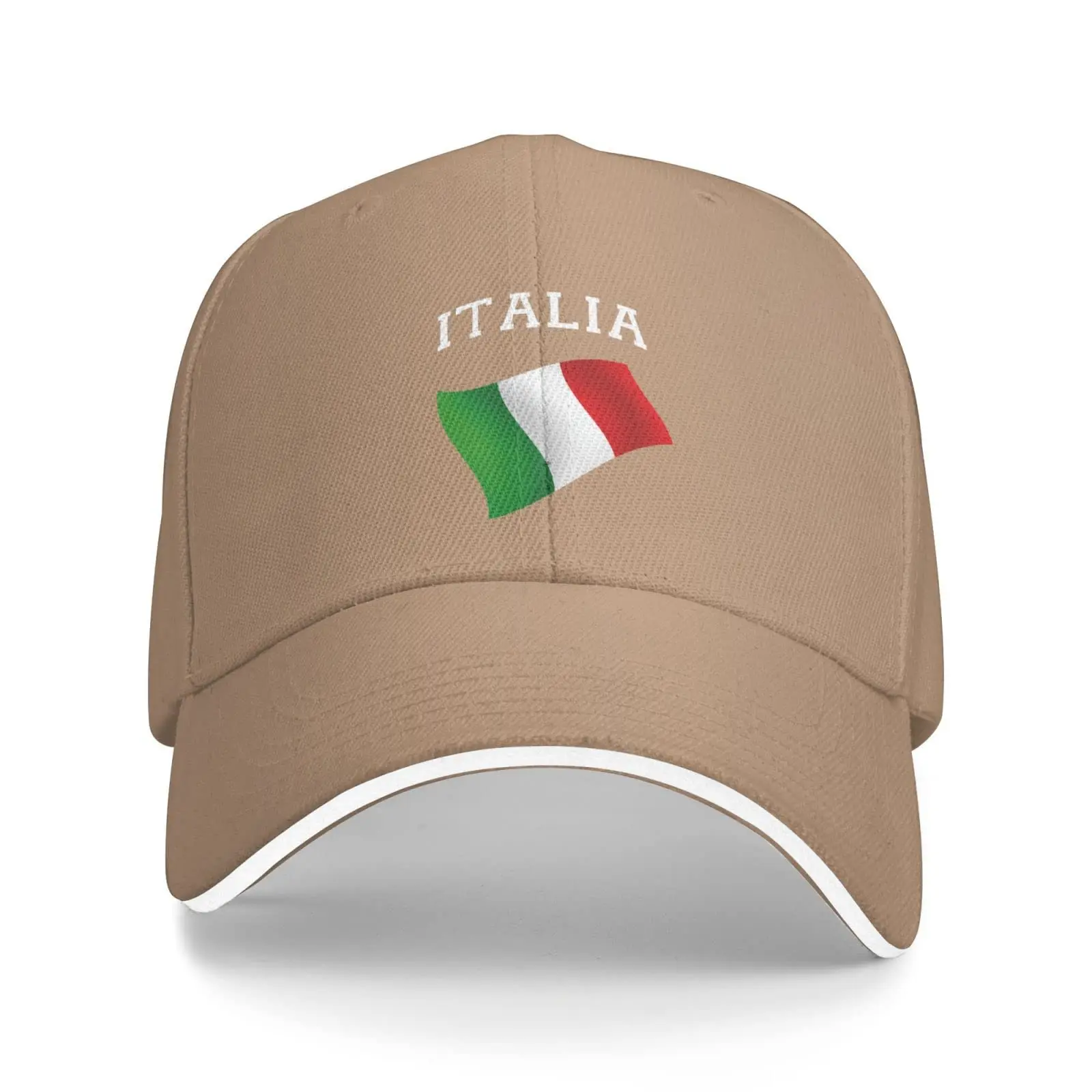 Italia Italië Italiaanse Vlag Sandwich Hoed Verstelbare Baseballpet Casquette Fit Mannen En Vrouwen Vader Caps Natuurlijk