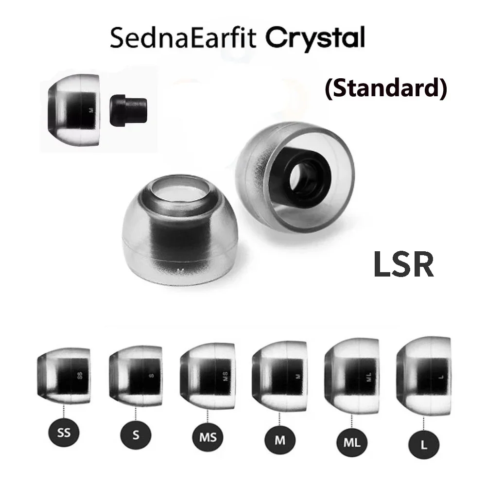 AZLA Crystal LSR Eartips para SE846 t9ie wf1000xm4 A4000 ie900 SednaEarfit Crystal Standard com cateter de tampões de ouvido de 2,5-3,5 mm