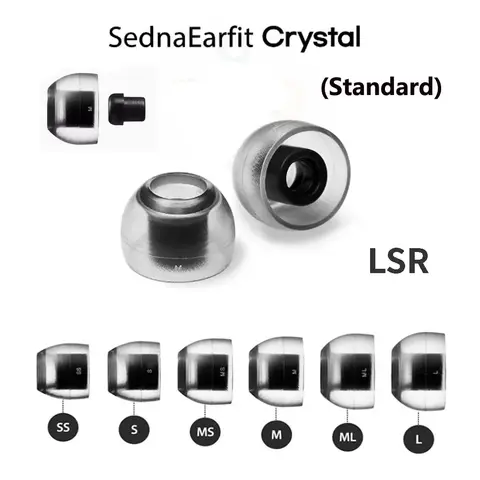 SE846 t9ie wf1000xm4 A4000 ie900 SednaEarfit Crystal Standard(2.5-3.5mm 귀마개 카테터 포함)용 AZLA 크리스탈 LSR 이어팁