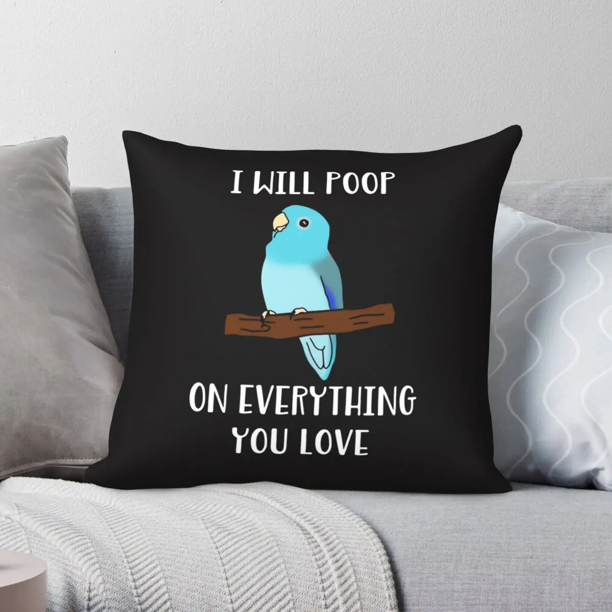 I Will Poop On Everything Square Pillowcase Polyester Linen Velvet Pattern Zip Decor Room Cushion Cover 45x45