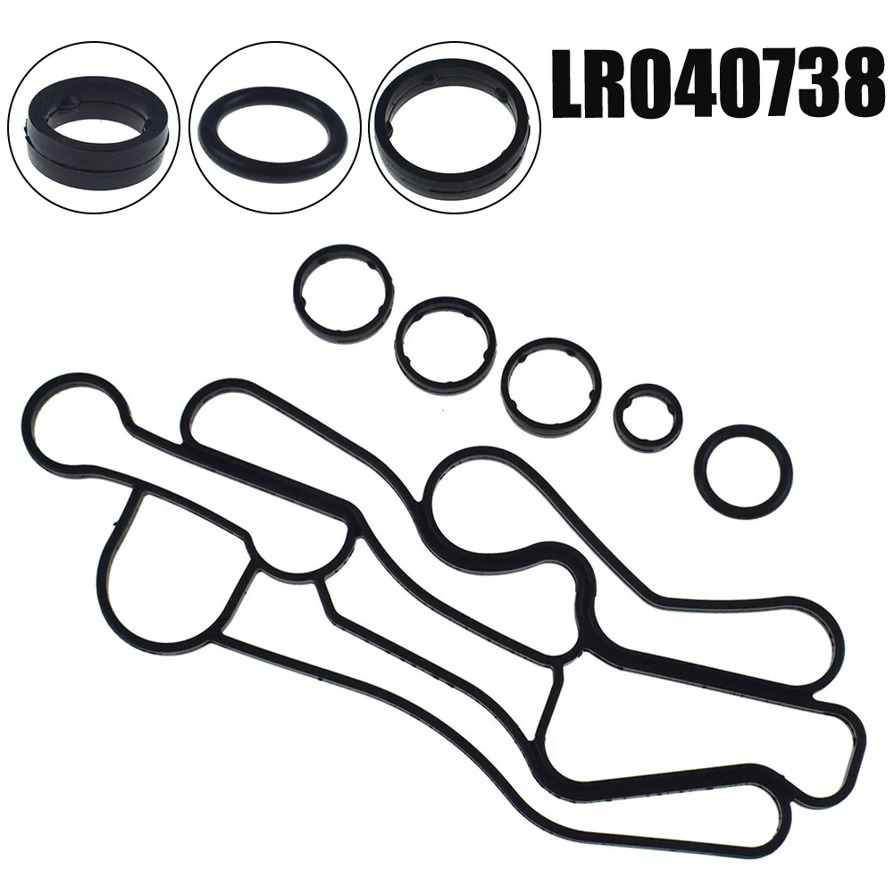 Car Oil Cooler Gasket And O-rings LR040738 For Range Rover Sport Discovery 3.0 V6 Black Rubber Car Engine Oil Cooler Gasket