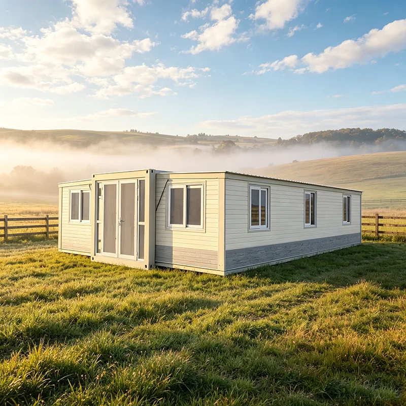 Prefab Container House Modern Glass Wall Luxury Modular Holiday Villa